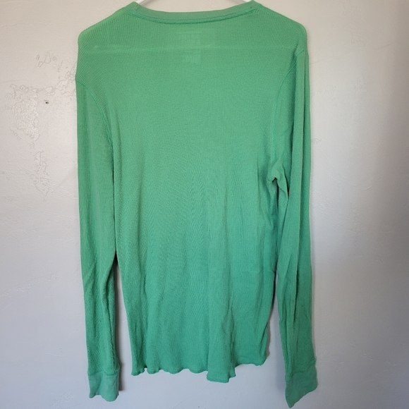 Old Navy Men's Medium Green Waffle Knit Long Sleeve Shirt Tee Base Layer - Picture 4 of 4